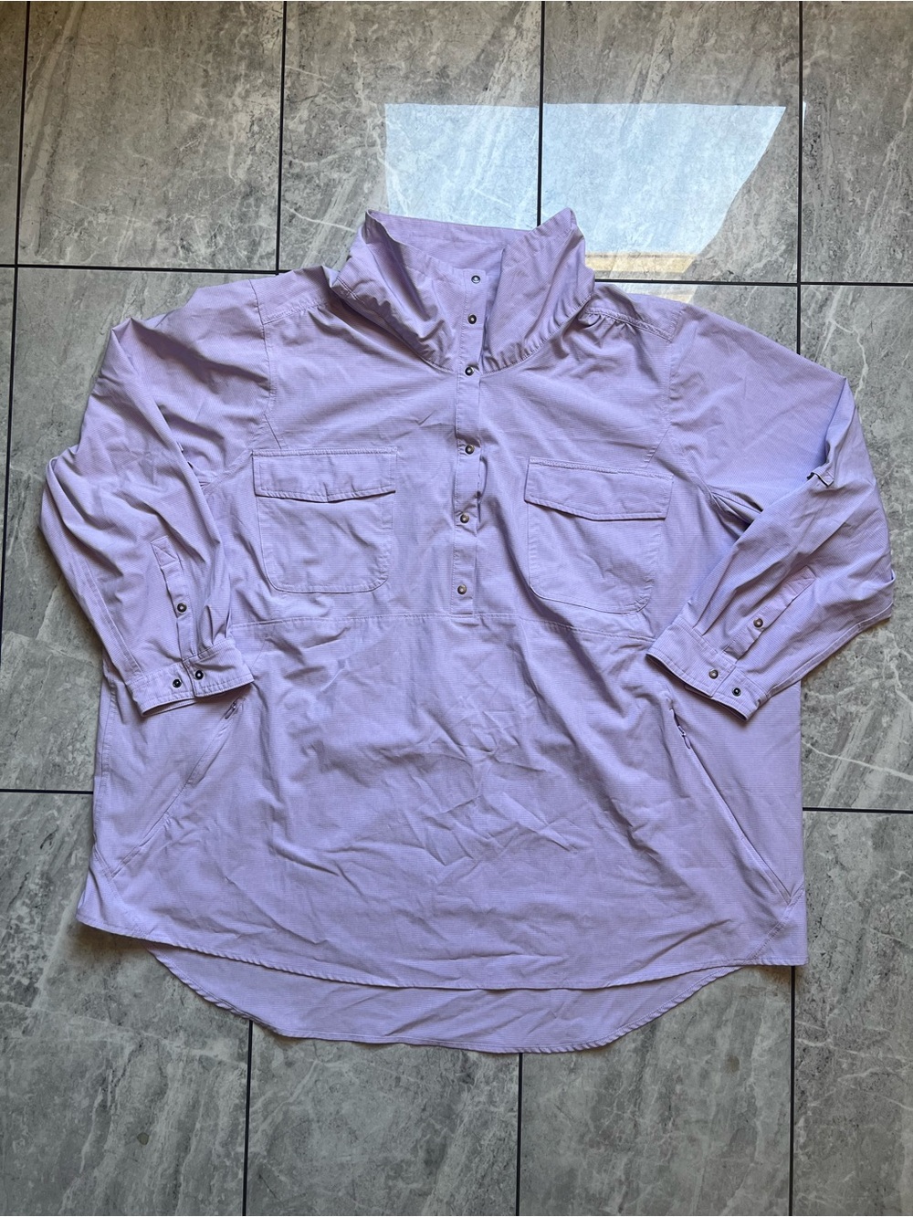 Duluth Trading 4X Plus Sol Survivor Sun Protection Tunic Lilac UPF 50+ Outdoor